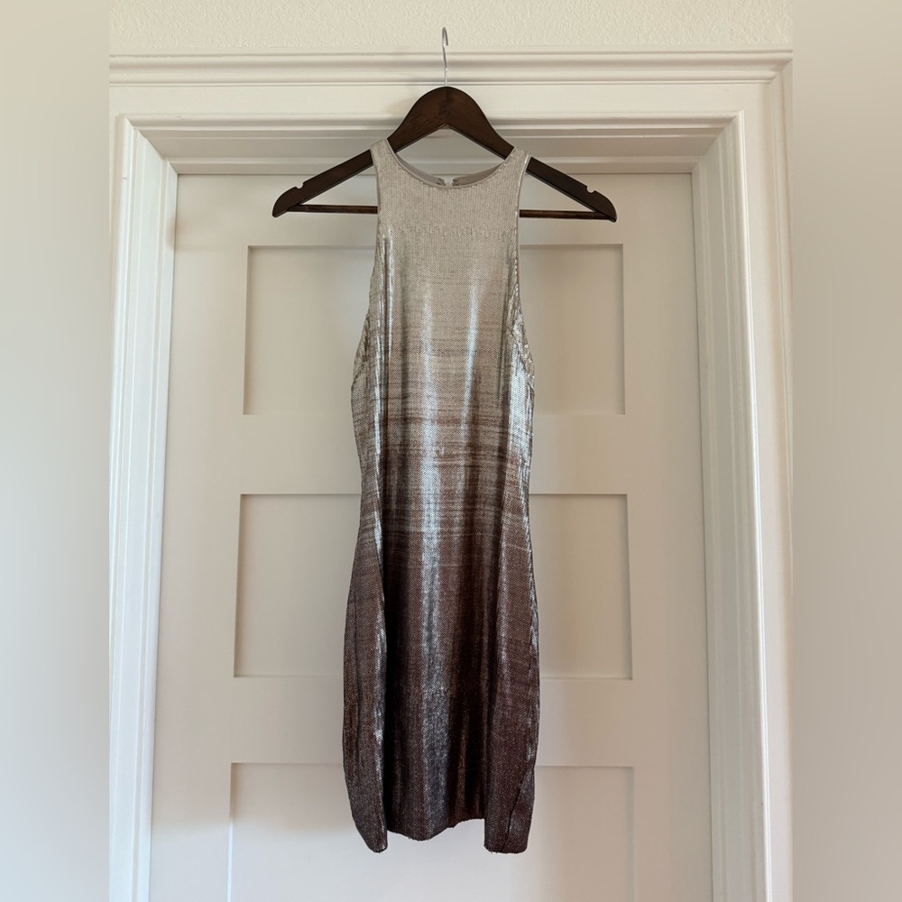 Halston Heritage Champagne/Copper Ombré Mini Dress